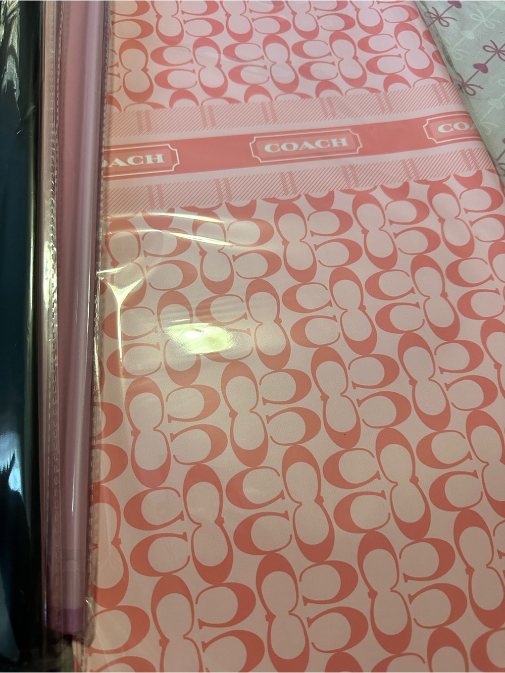COACH Pink Signature Pattern bouquet paper
